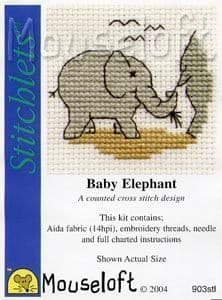 Mouseloft Baby Elephant Stitchlets cross stitch kit